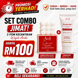 1 Sabun Susu Gluta 150g + 1 Sunscreen 50ml